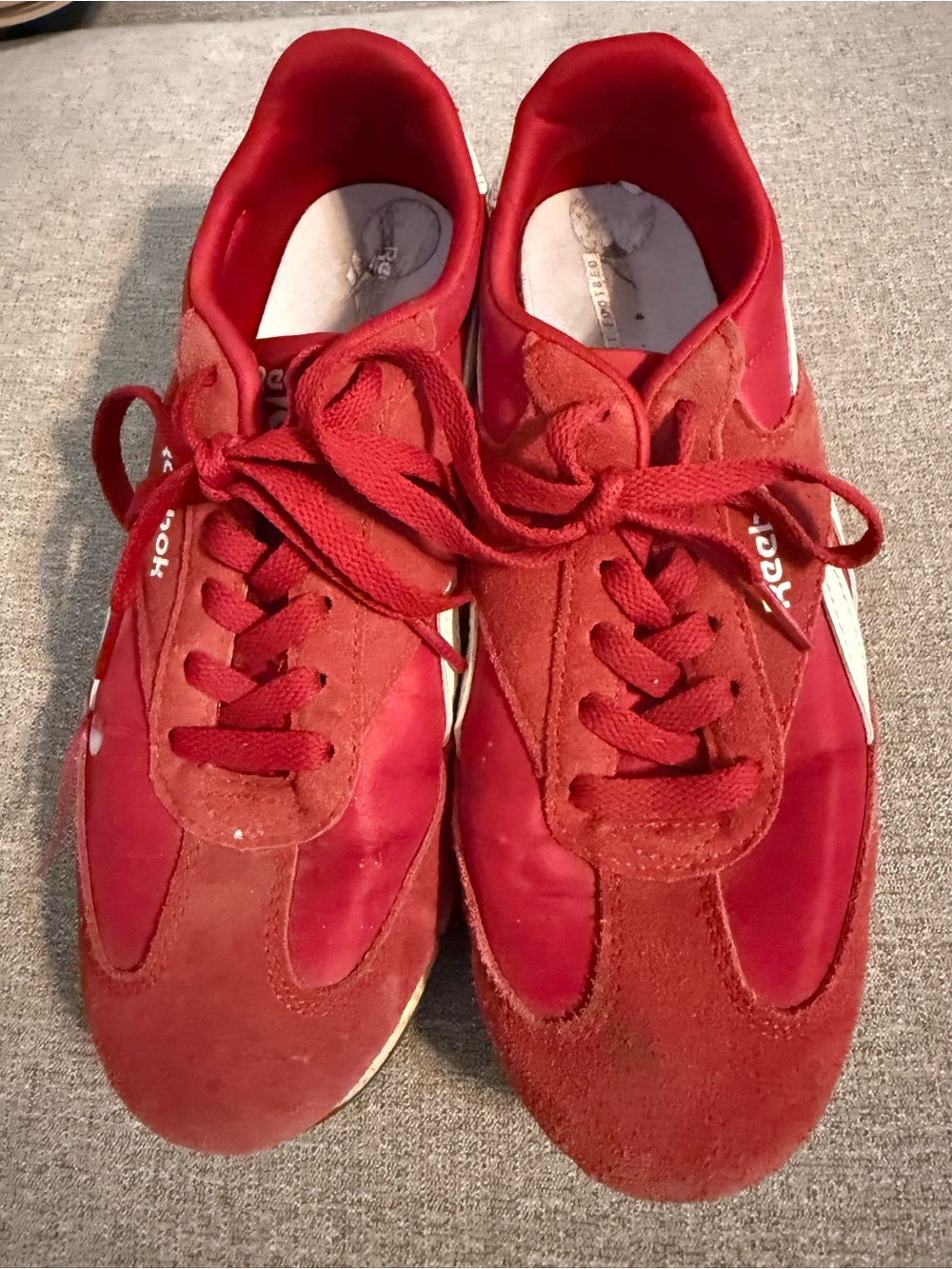 Reebok Red Women's Lace-Up Sneakers